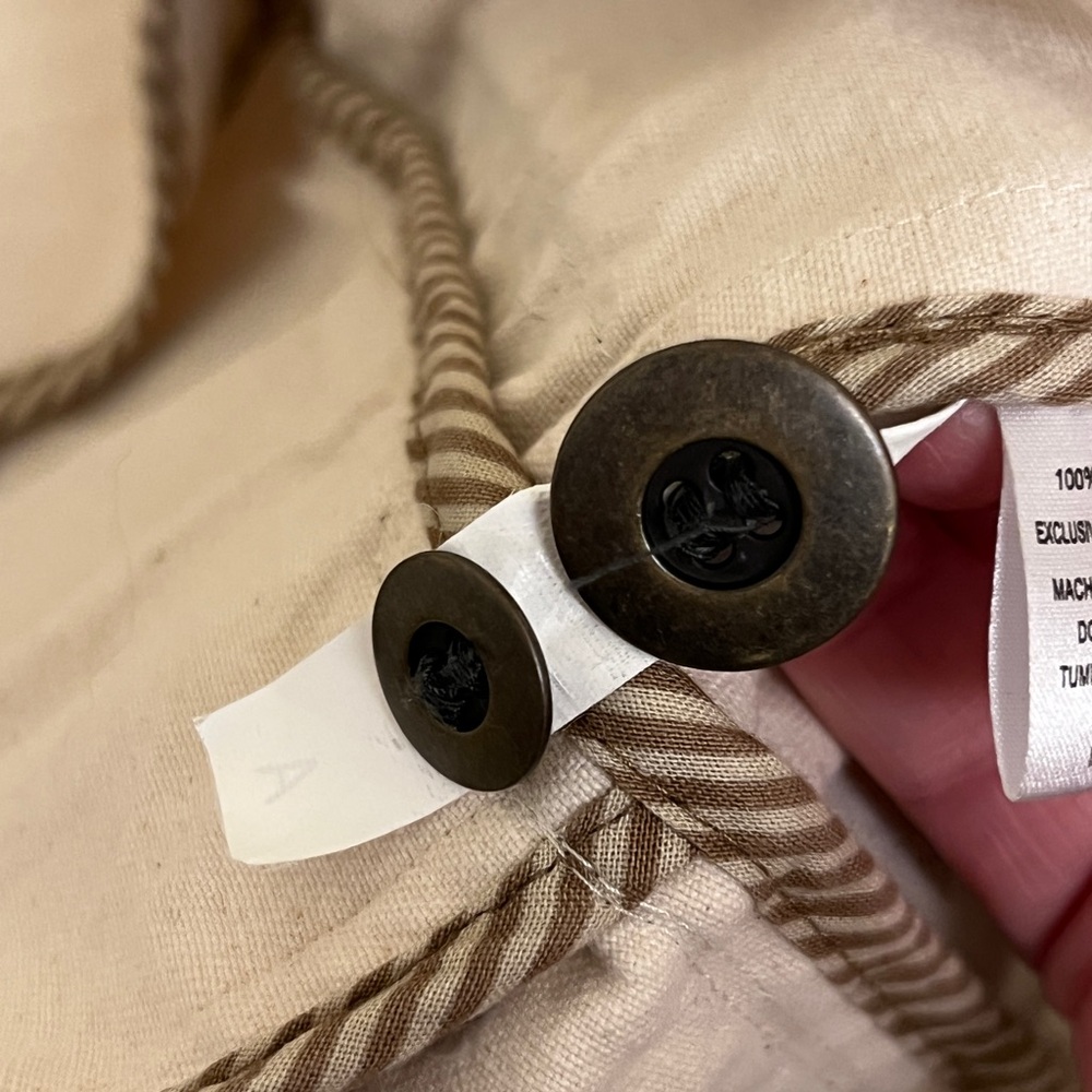 Ann Taylor Loft Cream / Black Blazer 100% Cotton Single Button Preppy Office 12P - Picture 7 of 8